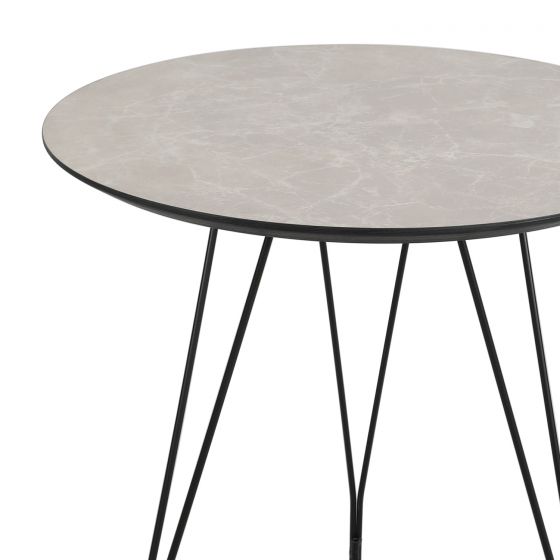 Fiksdale Round Side Table Grey Marble