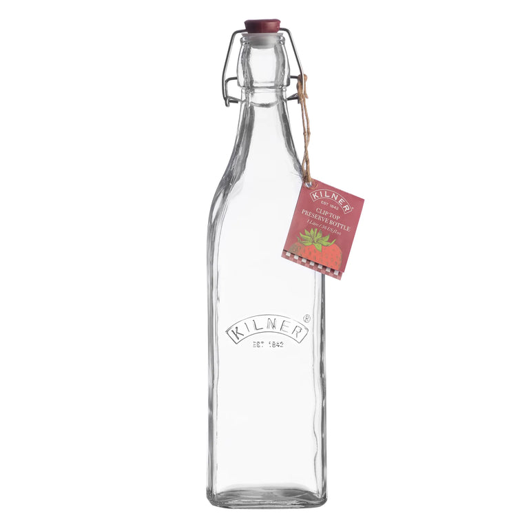 Kilner Clip Top Square Bottle 1 Litre