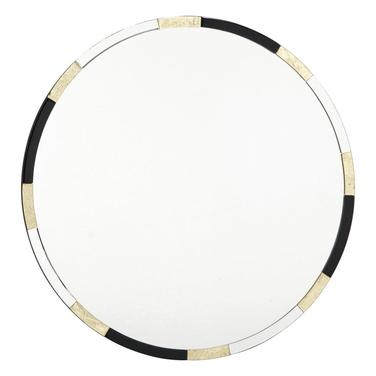 Gadany Round Mirror With Gold Leaf