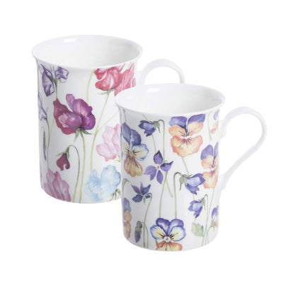 Assorted Bone China Mug Viola or Sweetpea