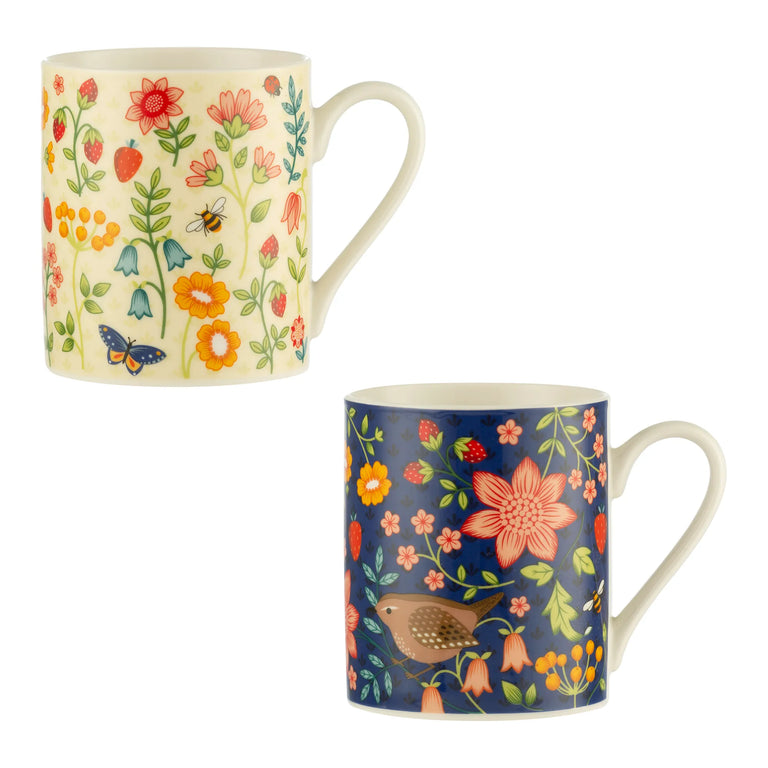 Assorted Fine China Mug Wild Flower 38cl