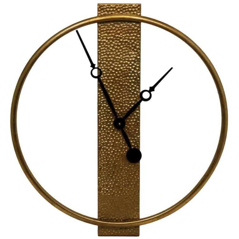 Fern Cottage Bronze Hammered Metal Round Wall Clock