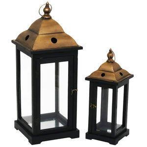 Fern Cottage Set of 2 Black Lanterns