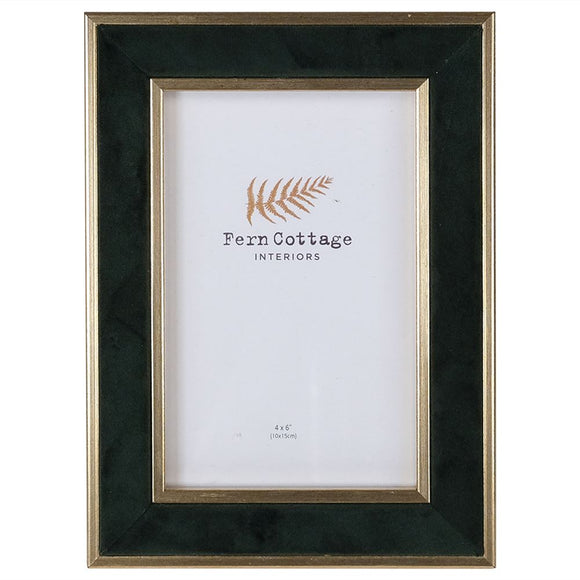 Fern Cottage Green Velvet with Gold Photo Frame 4 x 6