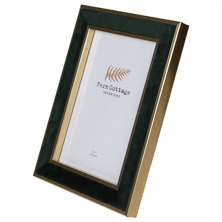 Fern Cottage Green Velvet with Gold Photo Frame 5 x 7