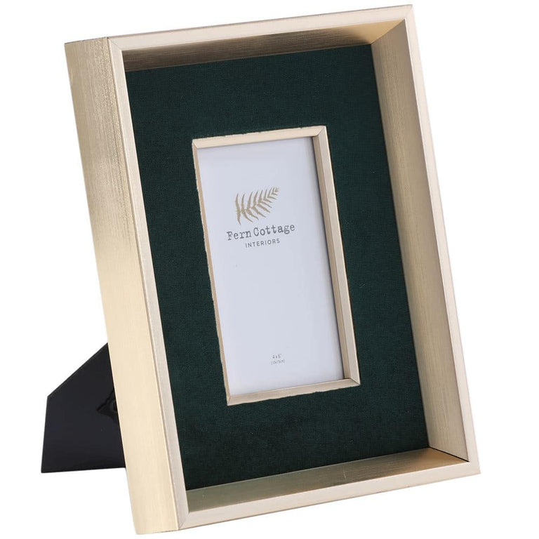 Fern Cottage Green Velvet in deep Gold Photo Frame 4 x 6