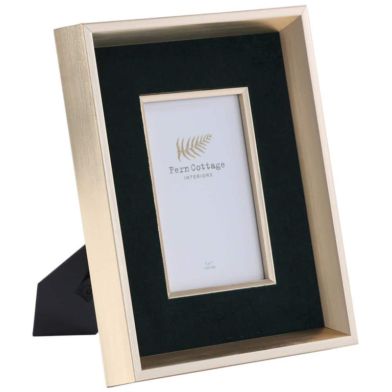 Fern Cottage Green Velvet in deep Gold Photo Frame 5 x 7