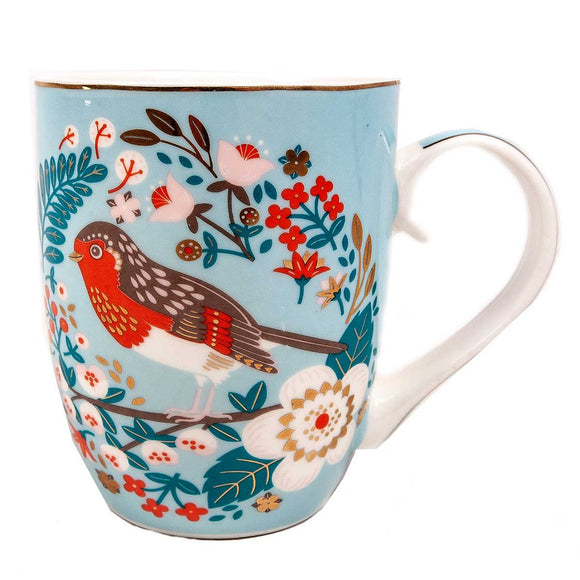 Tipperary Crystal Single Birdy Mug  Robin