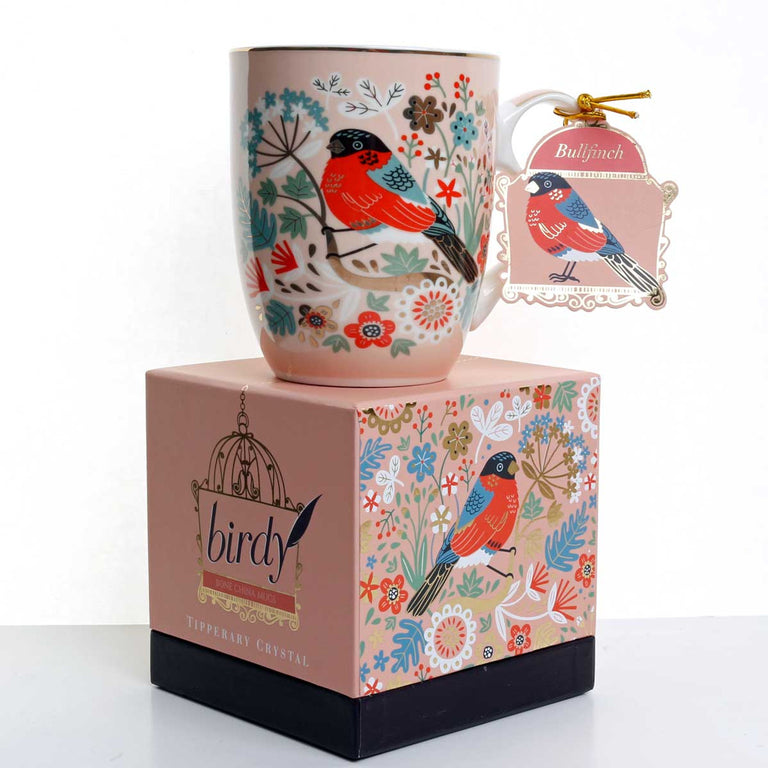 Tipperary Crystal Single Birdy Mug  Bullfinch