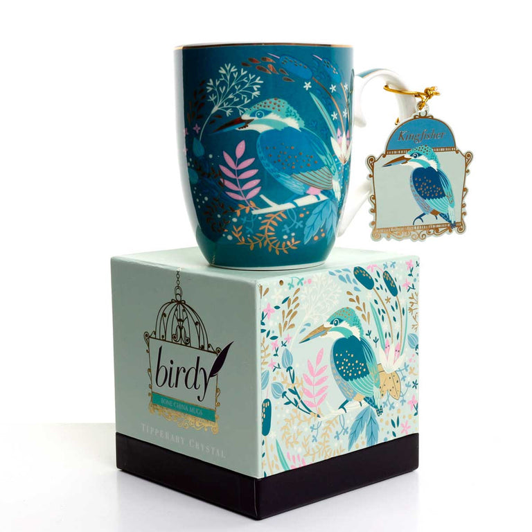 Tipperary Crystal Single Birdy Mug  Kingfisher