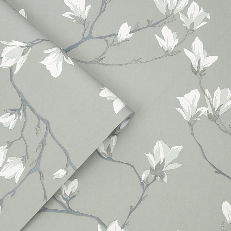 Laura Ashley Magnolia Grove Slate Wallpaper 1113354