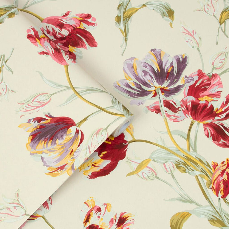 Laura Ashley Gosford Cranberry Wallpaper 113400