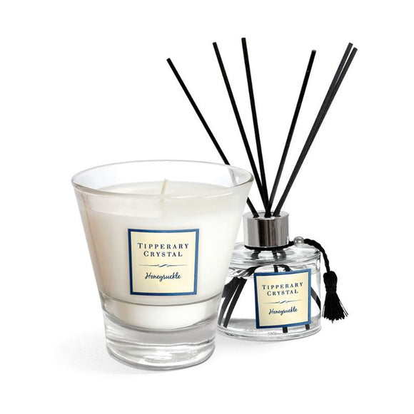 Tipperary Crystal Honeysuckle Candle  Diffuser Gift Set