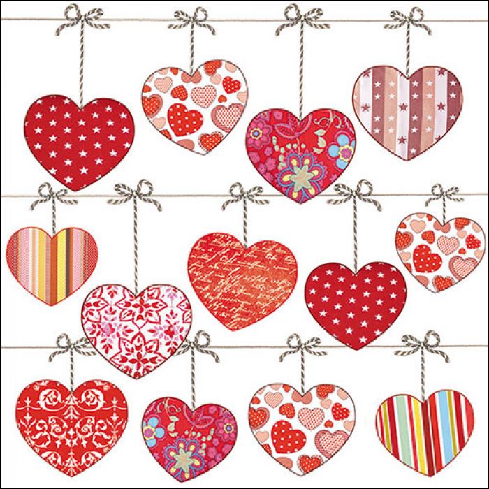 Napkin 33 Hearts On Wire FSC Mix