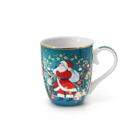 TIPPERARY CRYSTAL Single Christmas Mug - Santa with Sack