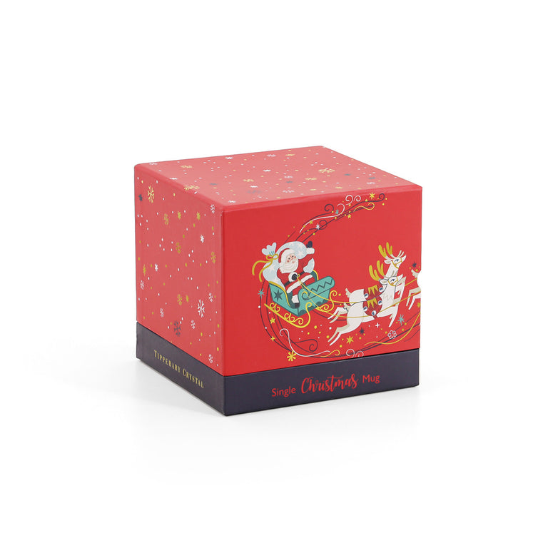 TIPPERARY CRYSTAL Single Christmas Mug - Santa on Sleigh
