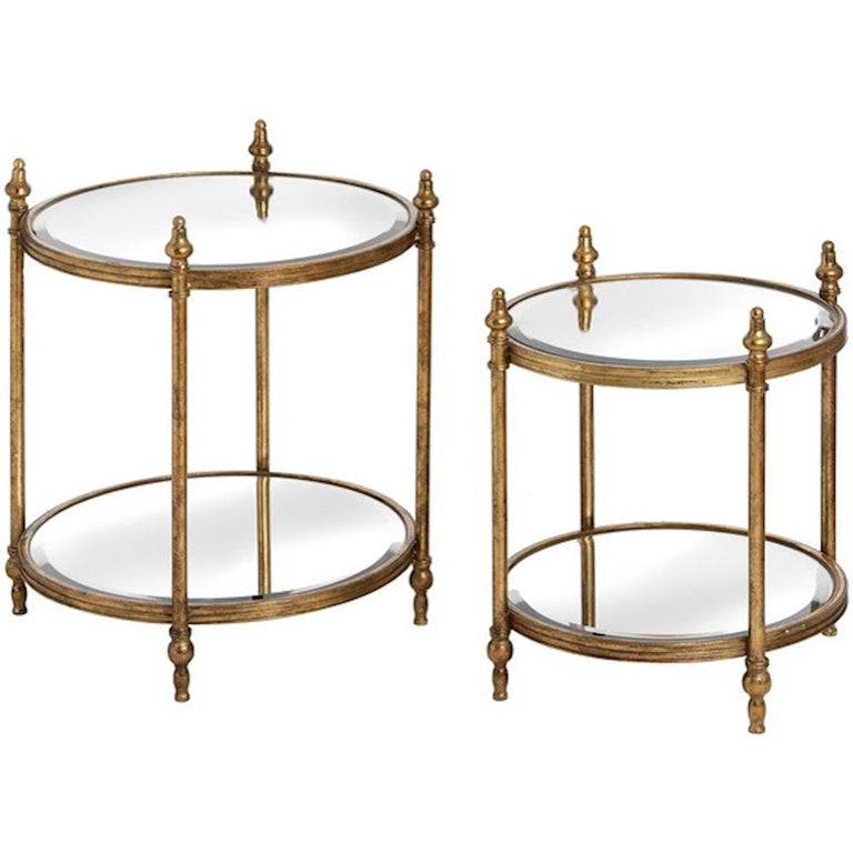 Fern Cottage Set Of 2 Gold Round Tables