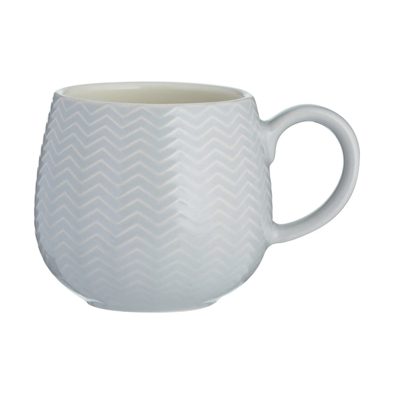 Embossed Chevron Grey Mug