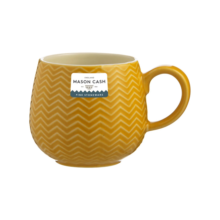 Embossed Chevron Ochre Mug