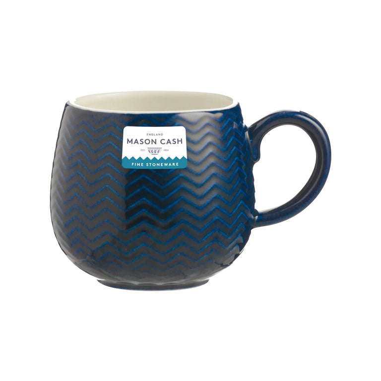 Embossed Chevron Navy Mug