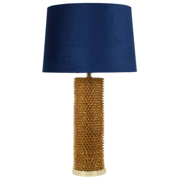Fern Cottage Gold Table Lamp With Navy Shade