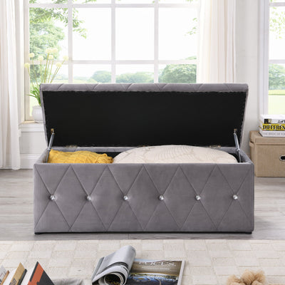 Grey  Diamond Blanket Box