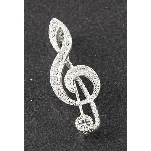 Equilibrium Silver Treble Clef Brooch