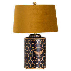 Fern Cottage Harlow Bee Table Lamp With Mustard Shade