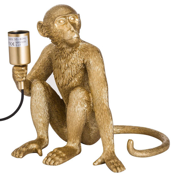 Fern Cottage George The Monkey Gold Table Lamp