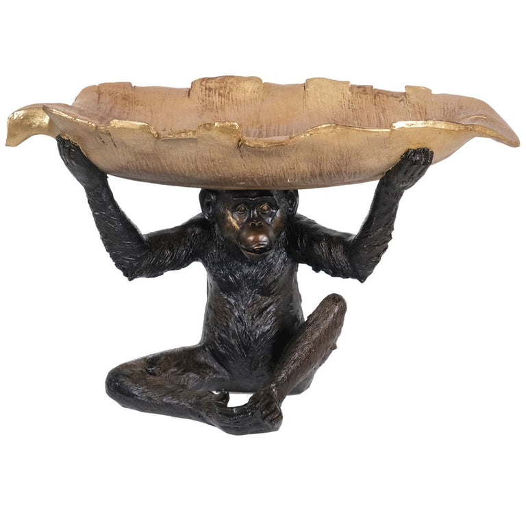 Fern Cottage Monkey Holding Leaf