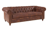 Chesterfield 2 Seater Brown Leather