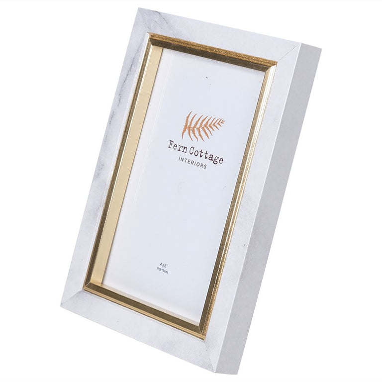 Fern Cottage Marble Effect Frame With Gold Inlay 4X6