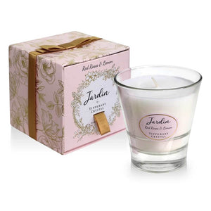 Tipperary Crystal Red Roses  Lemon Jardin Collection Candle