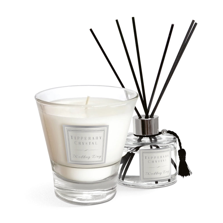 Tipperary Crystal Wedding Candle And Diffuser Gift Set  White Amber