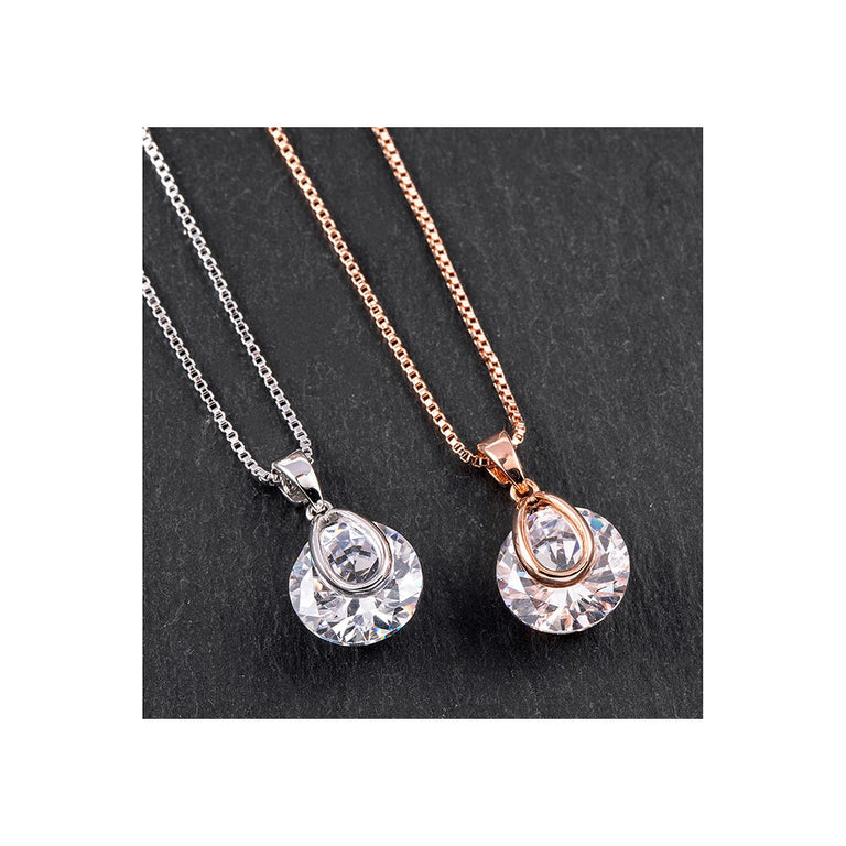 Equilibrium Crystal Drop Necklace