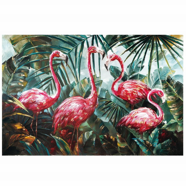 Fern Cottage Flamingoes Canvas