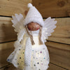 Snowtime Battery Operated 50cm LED Plush White Standing Angel with Bobble Hat and Scarf