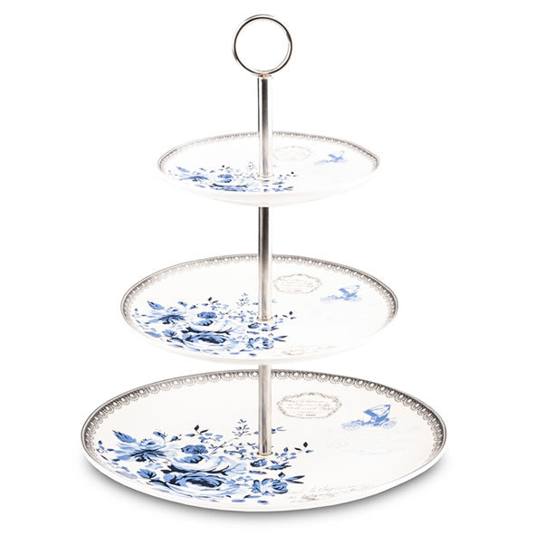 Newgrange Rose Blue 3Tier Cake Stand