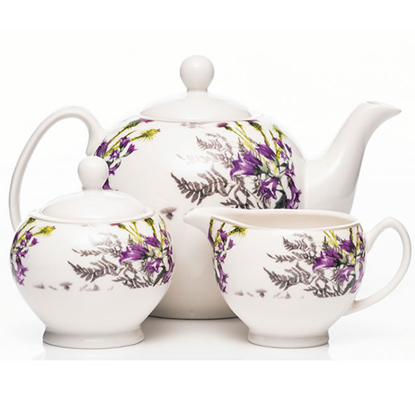 Newgrange White Thistle 3 Piece Tea Set