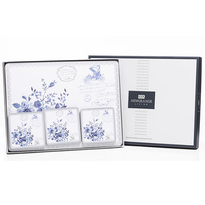Newgrange Rose Blue Placemat & Coaster Set 6 Piece