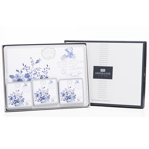 Newgrange Rose Blue Placemat & Coaster Set 6 Piece