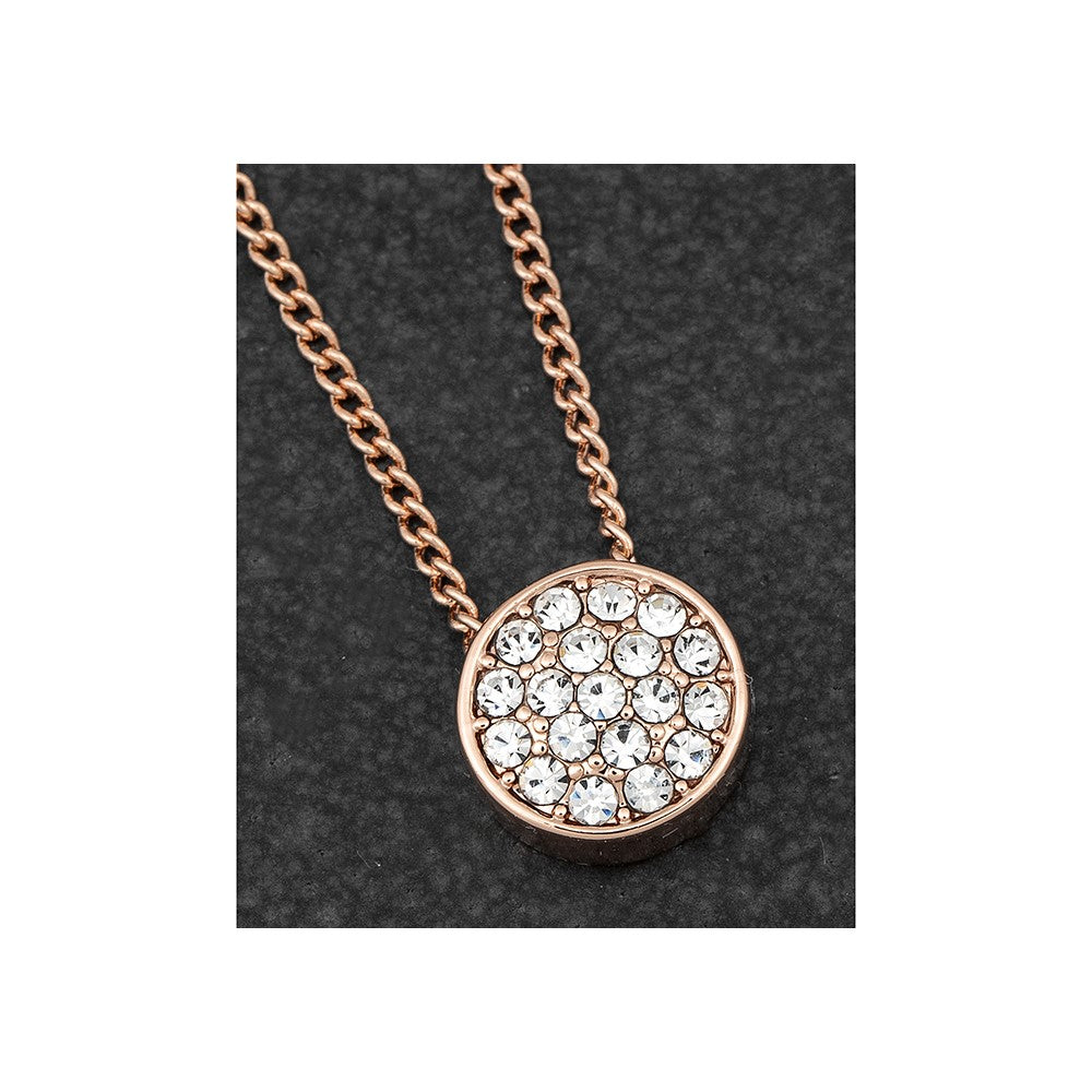 Circle of sparkle store necklace rose gold