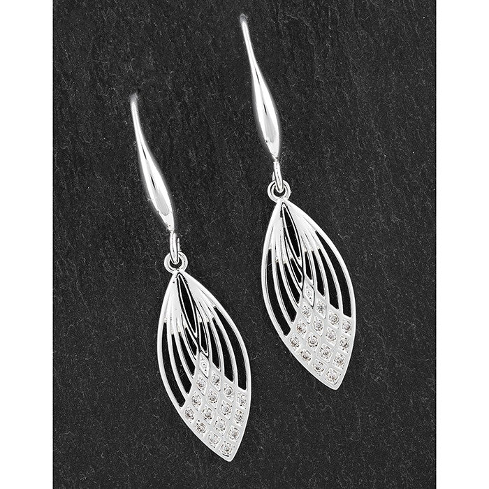 Equilibrium Art Deco Silver Plated Woven Effect Earrings