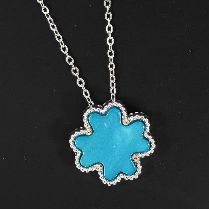Equilibrium Clover Mother Of Pearl Necklace Turquoise