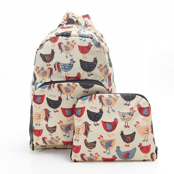 Beige Chicken Foldable Backpack
