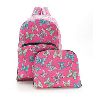 Fuchsia Butterfly Foldable Backpack