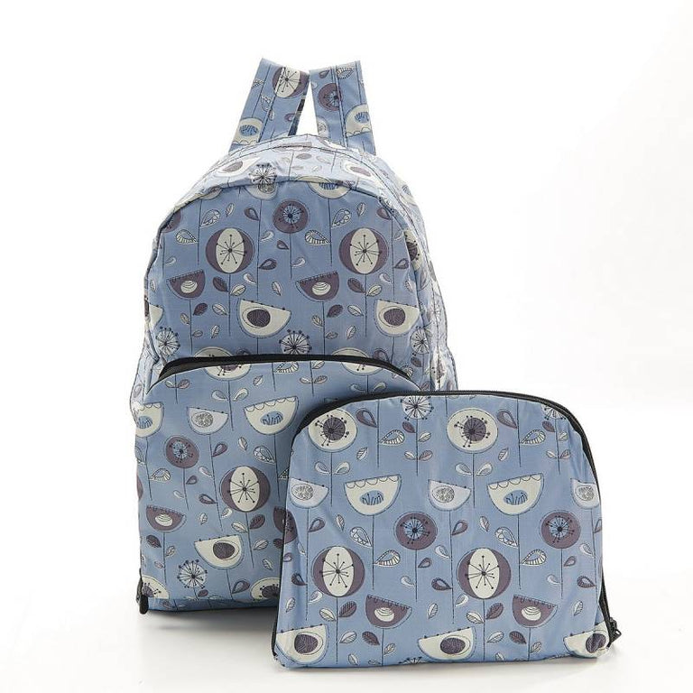 Grey 1950s Flower Foldble Backpack