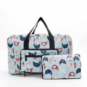 Blue Chicken Foldable Holdall