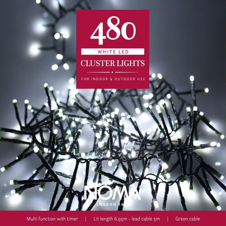 480 White Multifunction Cluster Lights With Green Cable