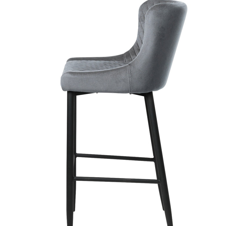Ottowa Counter Stool Grey Velvet